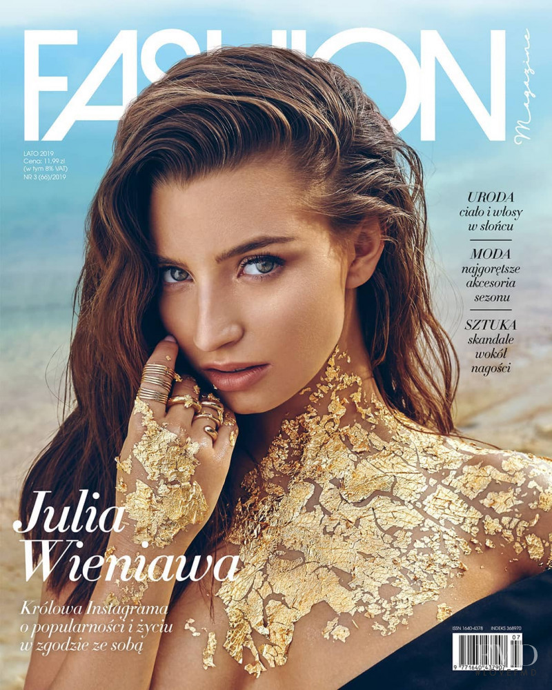 Julia Wieniawa featured on the Fashion Magazine cover from July 2019