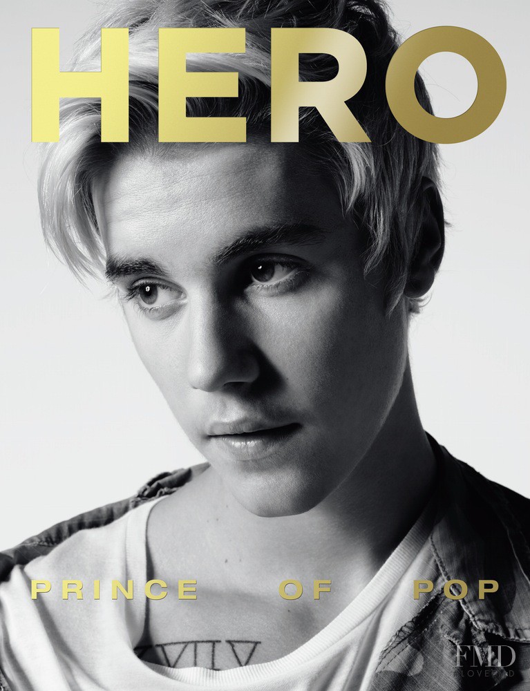 Justin Bieber featured on the HERO cover from June 2015