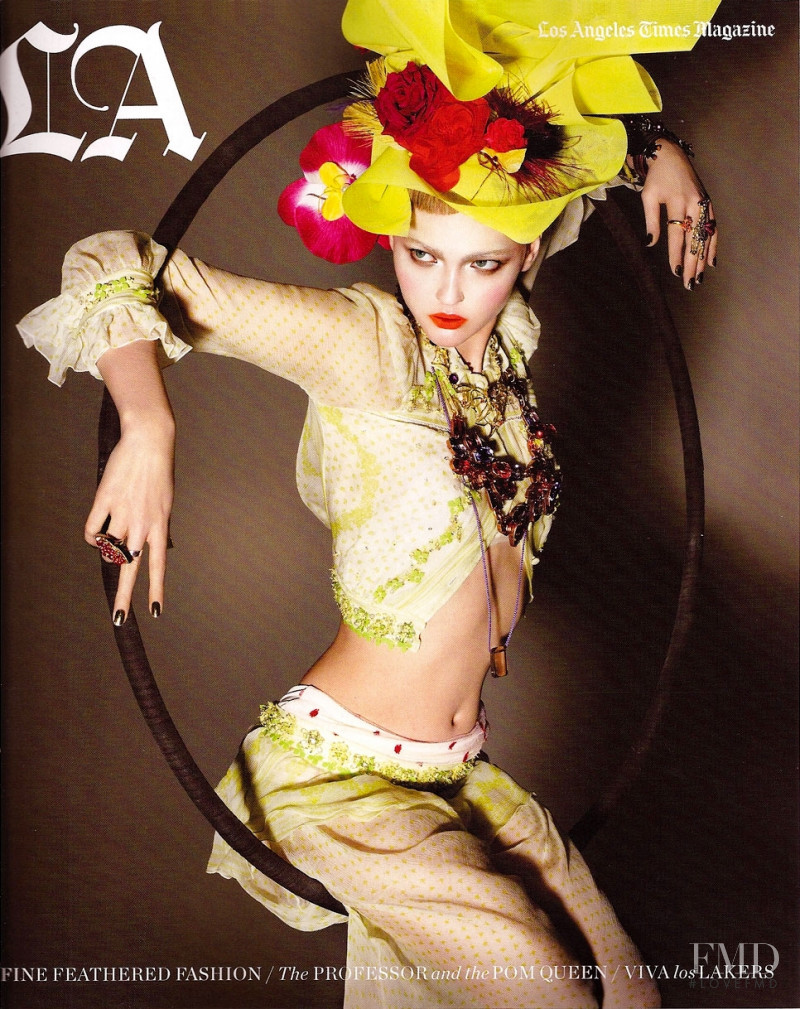 Sasha Pivovarova featured on the LA Times cover from March 2009