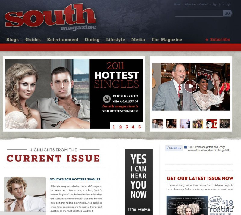  featured on the TheSouthMag.com screen from August 2011