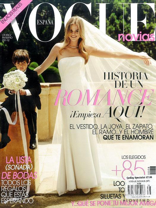 Milou Sluis featured on the Vogue Novias Spain cover from September 2011