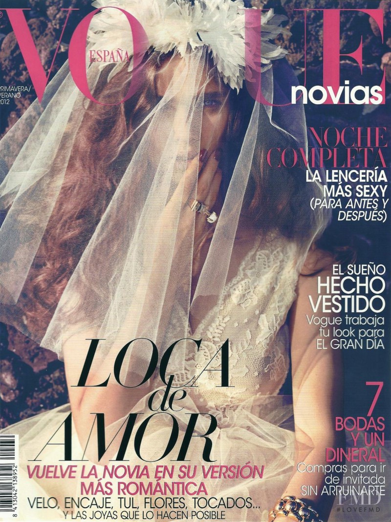 Beegee Margenyte featured on the Vogue Novias Spain cover from March 2012