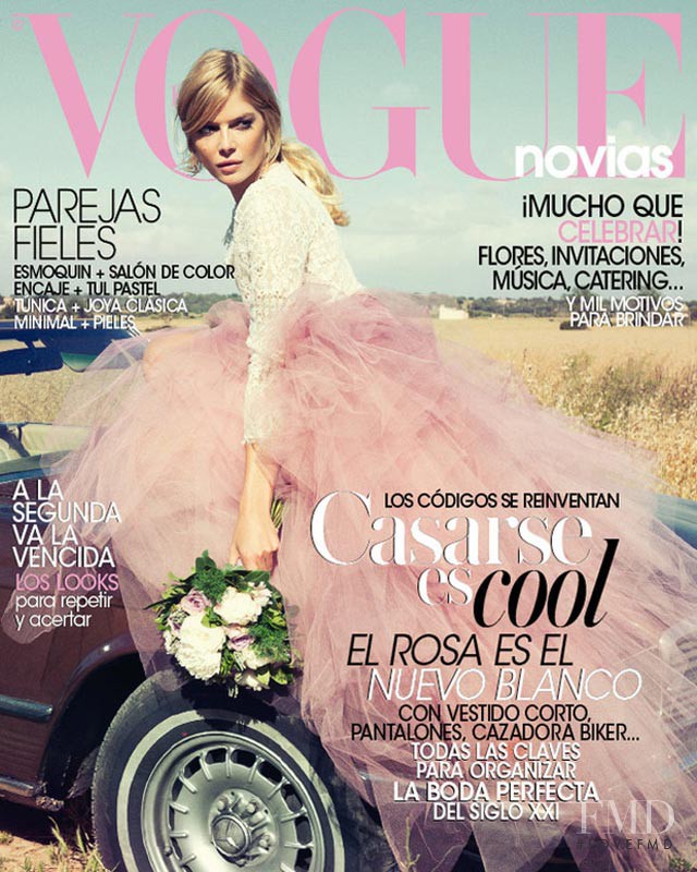 Cristina Tosio featured on the Vogue Novias Spain cover from October 2013