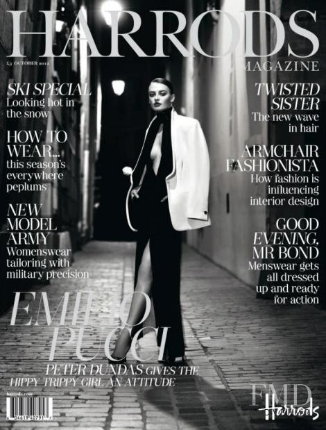 Anastasia Kuznetsova featured on the Harrods Magazine  cover from October 2012