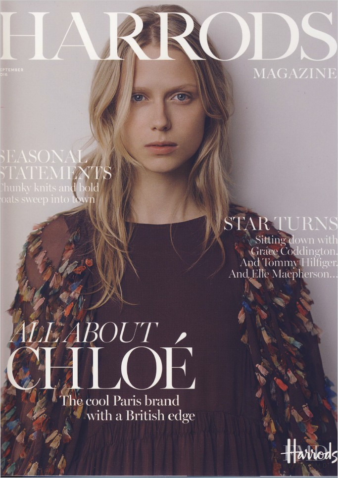 Sofie Hemmet featured on the Harrods Magazine  cover from September 2016