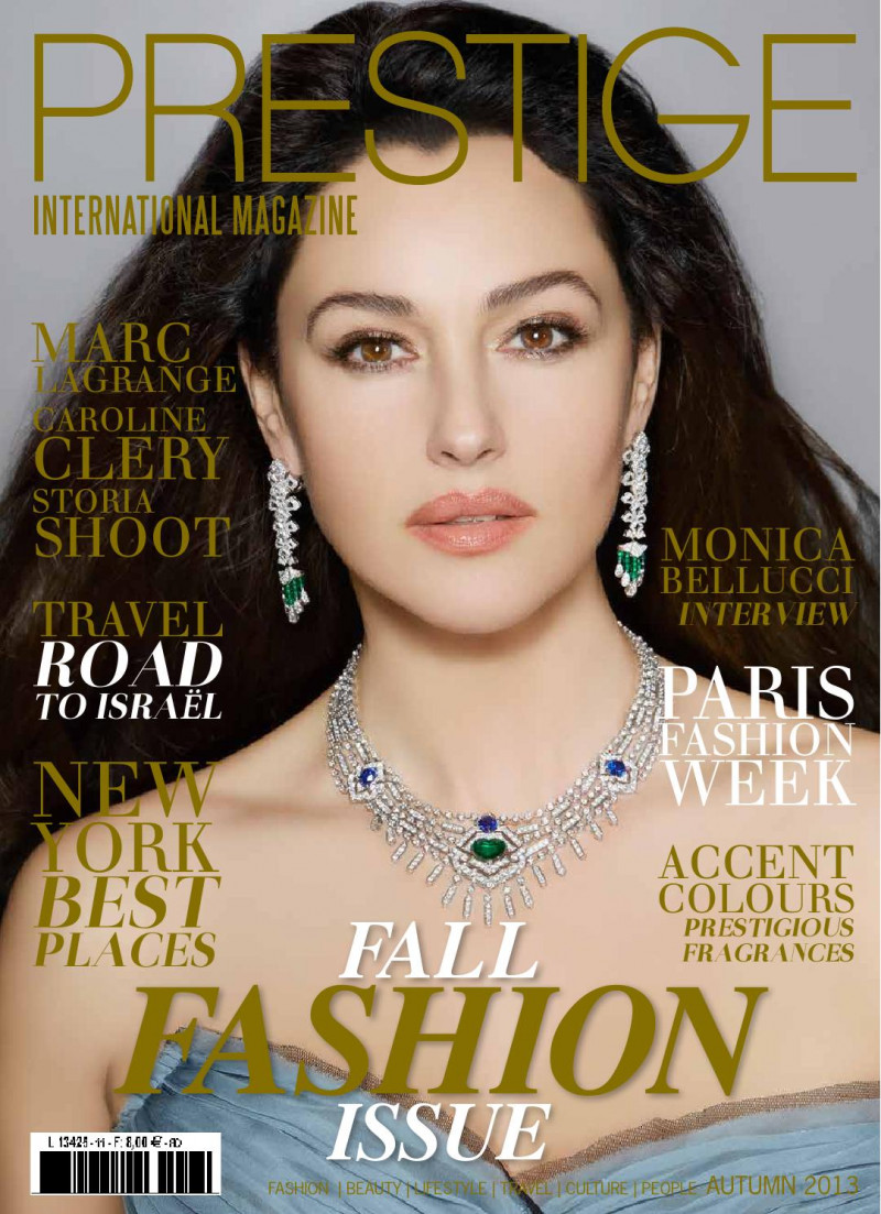 Monica Bellucci featured on the Prestige International Magazine cover from September 2013