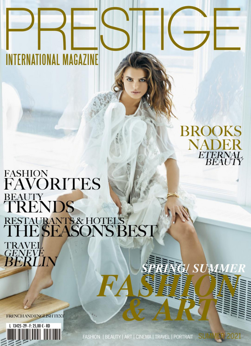 Brooks Nader featured on the Prestige International Magazine cover from June 2021