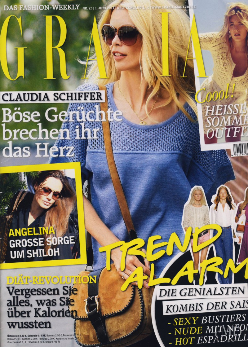 Claudia Schiffer featured on the Grazia Germany cover from June 2011