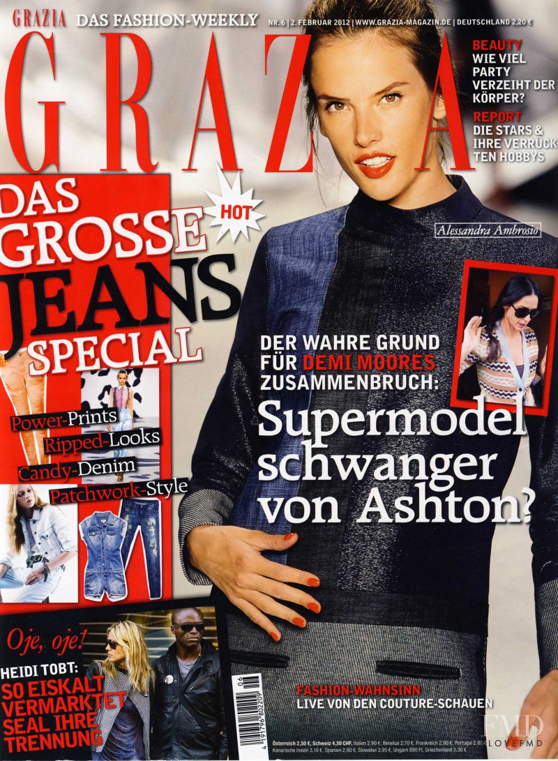 Alessandra Ambrosio featured on the Grazia Germany cover from February 2012
