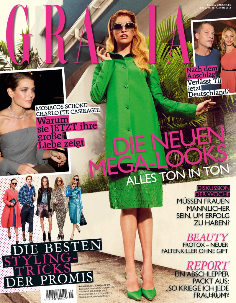 Heide Lindgren featured on the Grazia Germany cover from April 2013