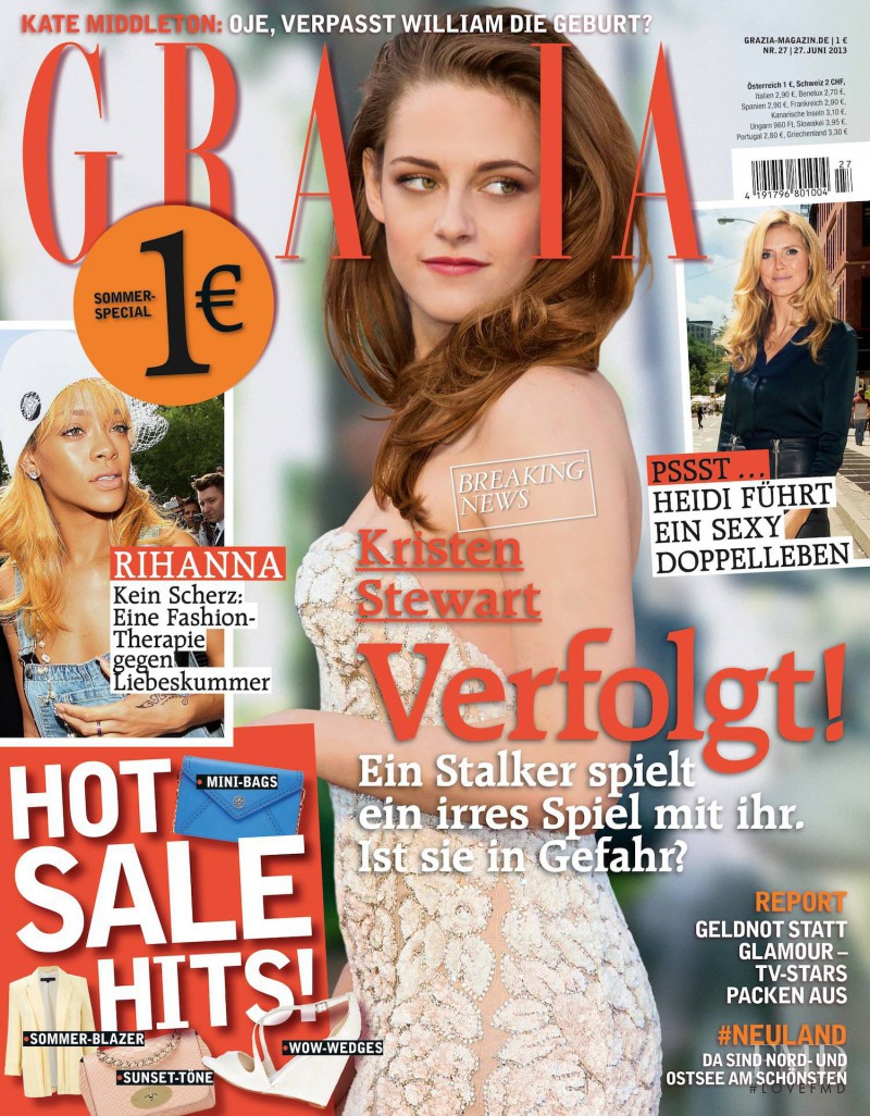 Kristen Stewart featured on the Grazia Germany cover from June 2013