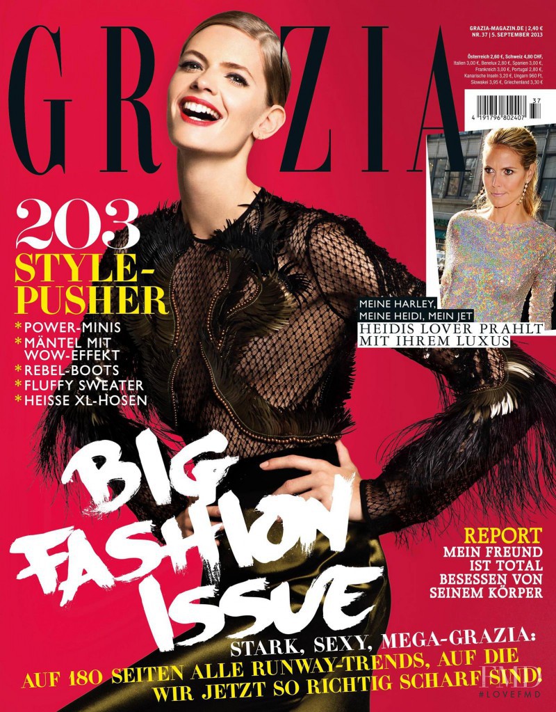 Julia Stegner featured on the Grazia Germany cover from September 2013