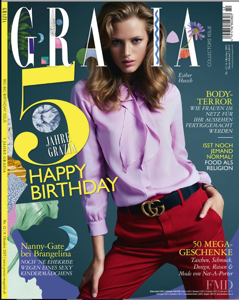 Esther Heesch featured on the Grazia Germany cover from October 2015