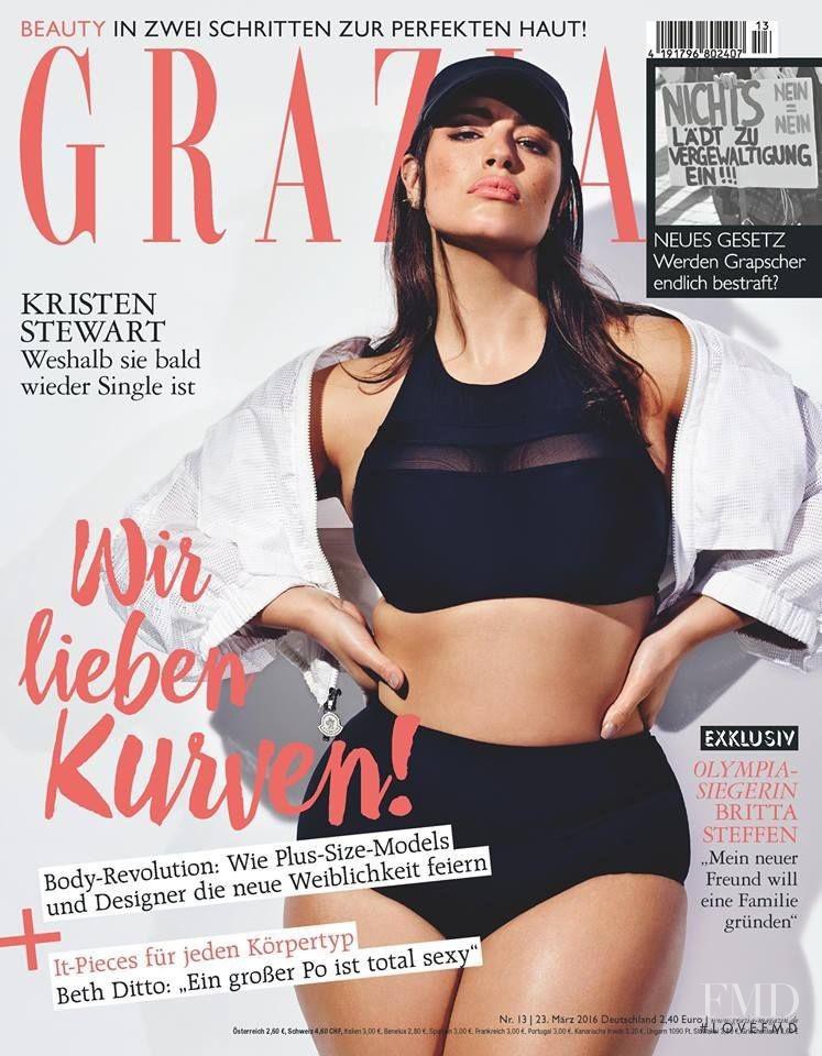 Ashley Graham featured on the Grazia Germany cover from March 2016