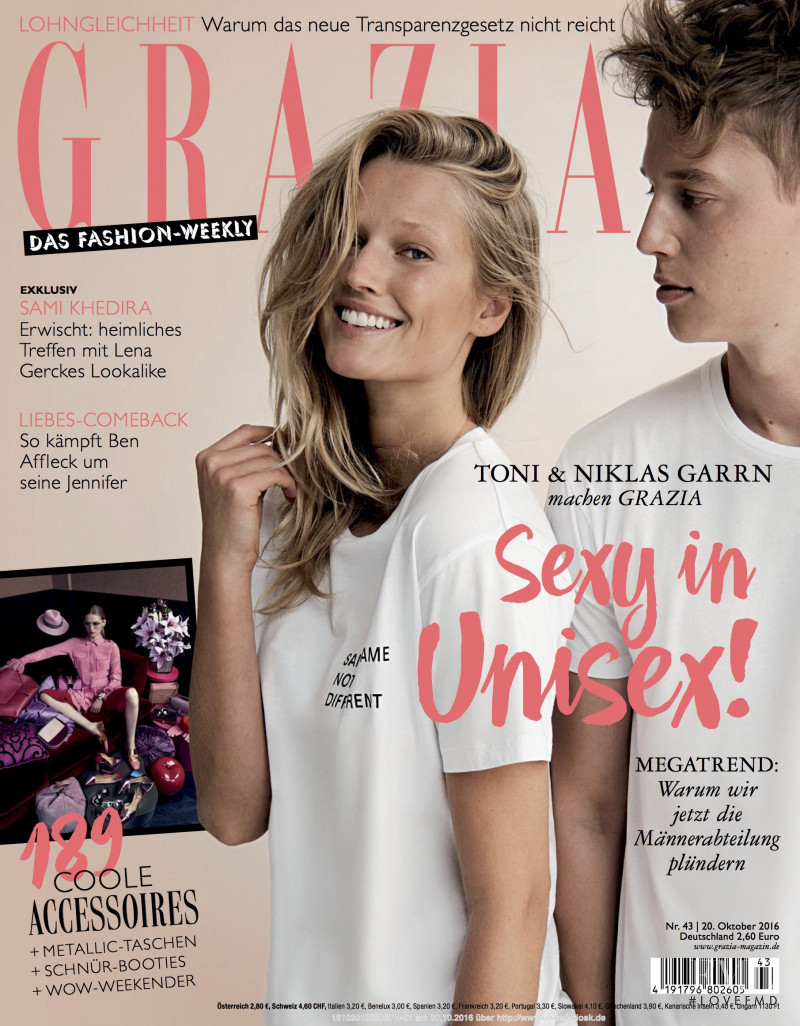 Toni Garrn featured on the Grazia Germany cover from October 2016