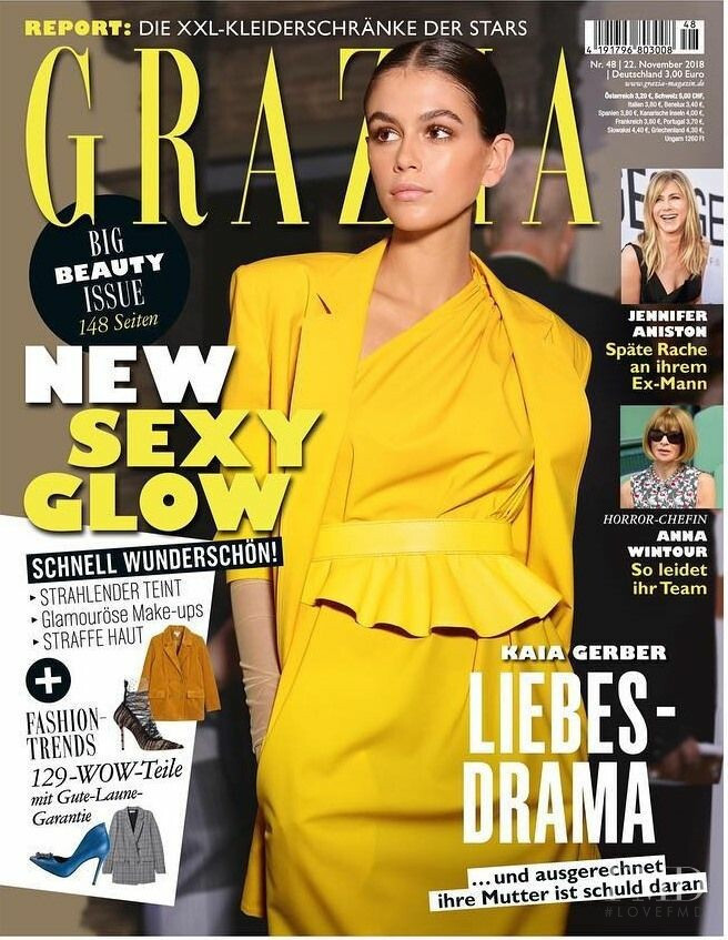 Kaia Gerber featured on the Grazia Germany cover from November 2018