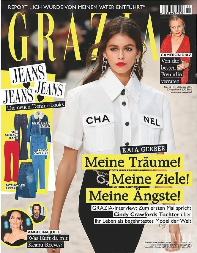 Kaia Gerber featured on the Grazia Germany cover from October 2018