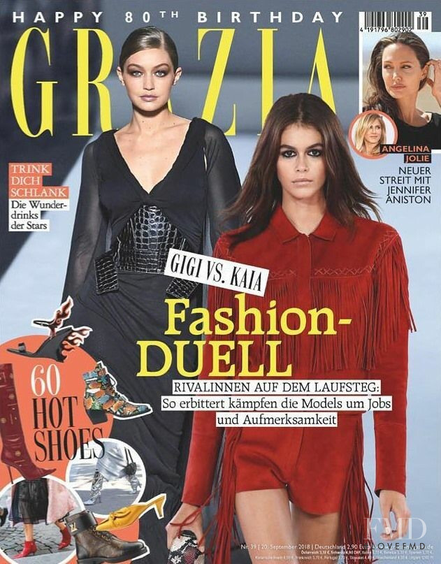 Gigi Hadid, Kaia Gerber featured on the Grazia Germany cover from September 2018