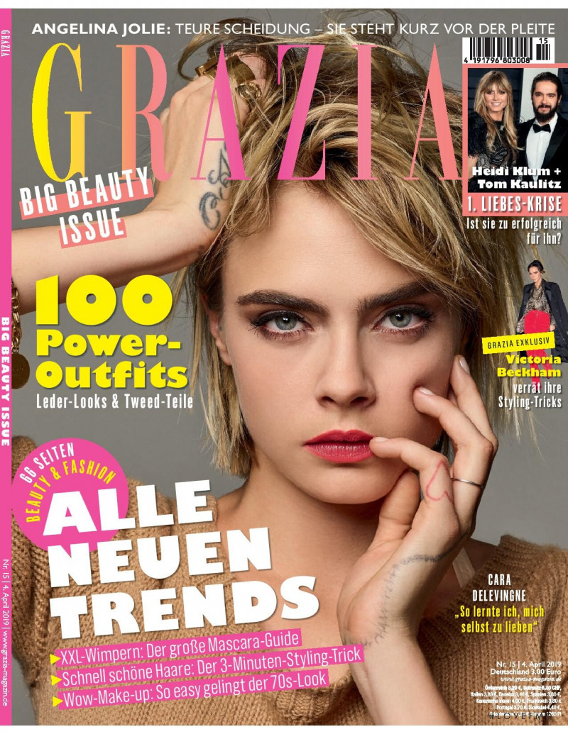 Cara Delevingne featured on the Grazia Germany cover from April 2019