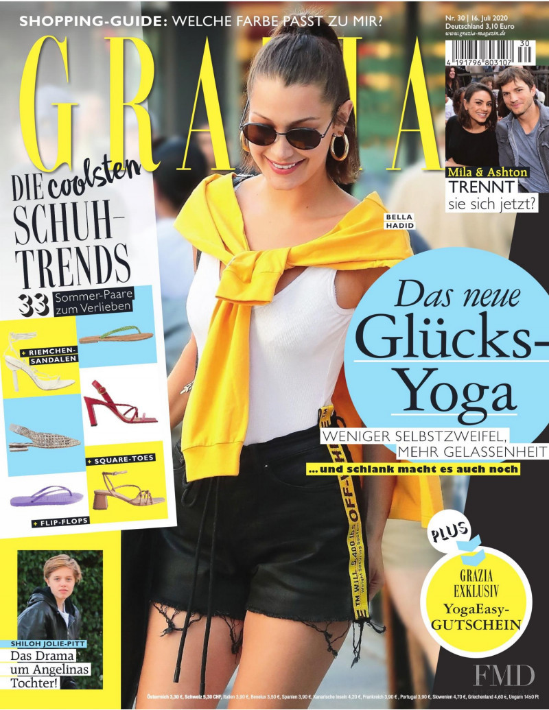 Bella Hadid featured on the Grazia Germany cover from July 2020