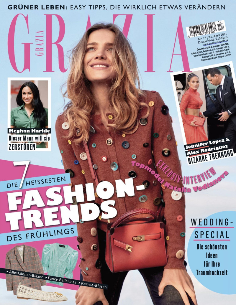 Natalia Vodianova featured on the Grazia Germany cover from April 2021