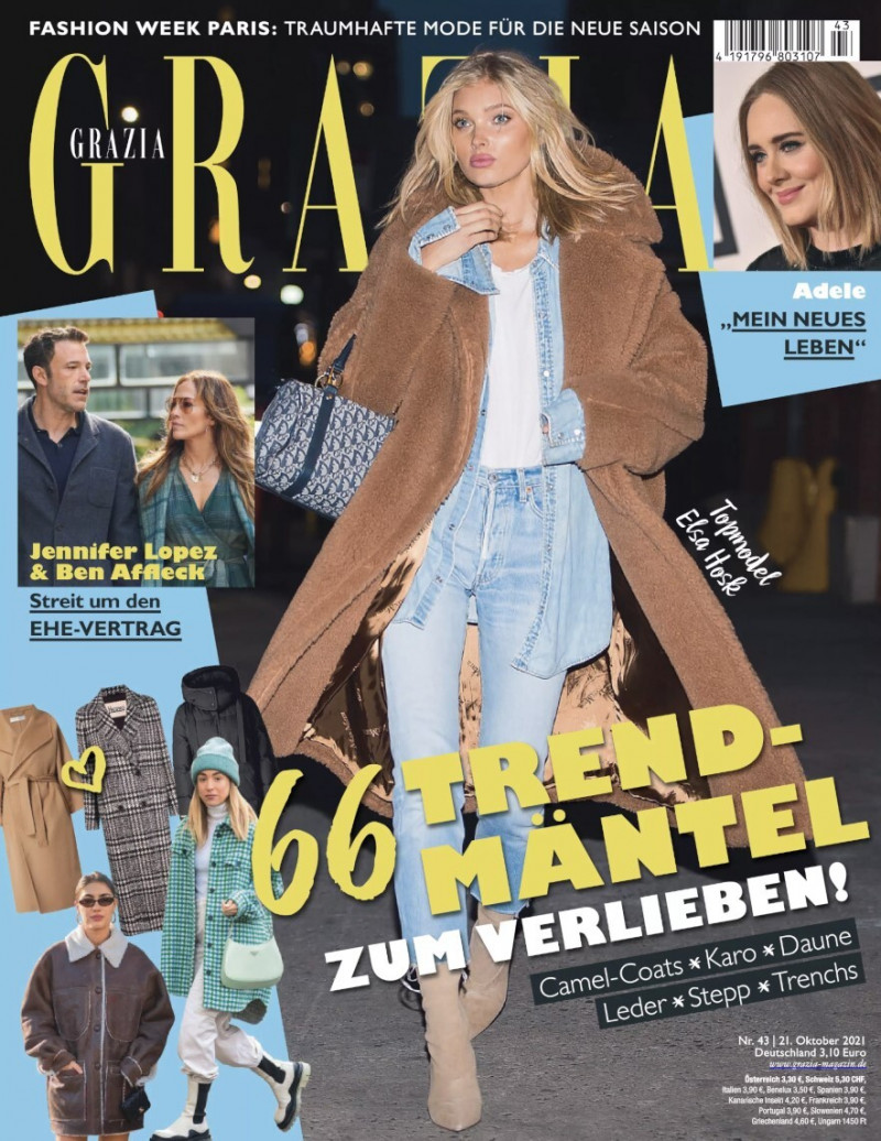 Elsa Hosk featured on the Grazia Germany cover from October 2021