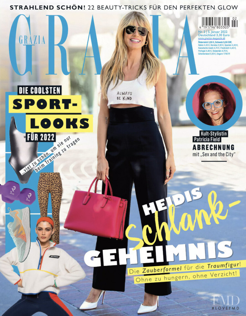 Heidi Klum featured on the Grazia Germany cover from January 2022