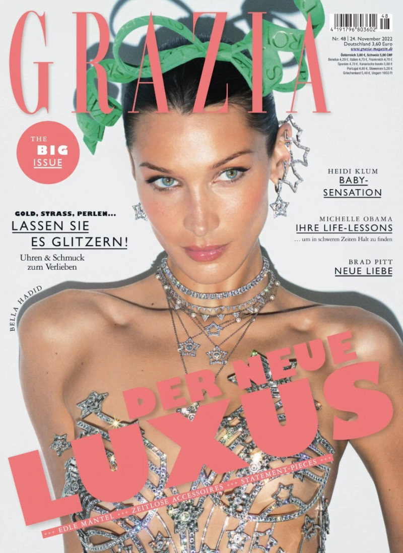 Bella Hadid featured on the Grazia Germany cover from November 2022