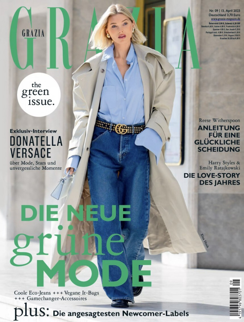 Elsa Hosk featured on the Grazia Germany cover from April 2023