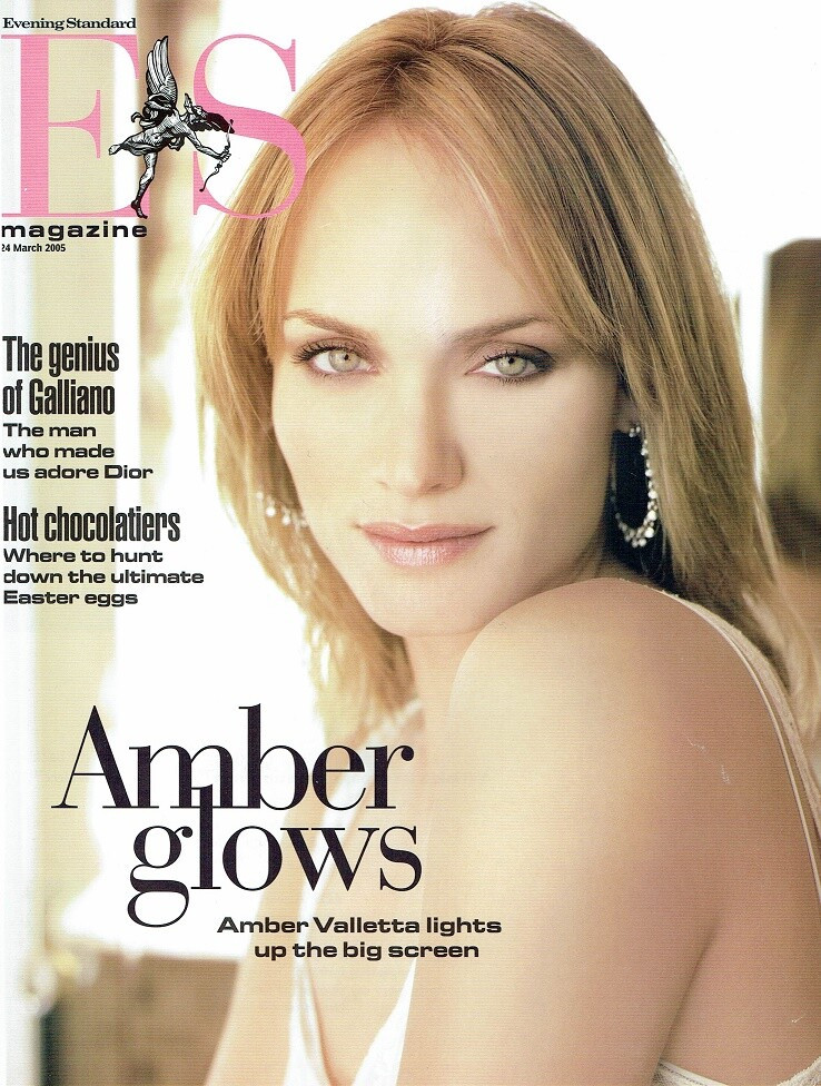 Amber Valletta featured on the ES Magazine cover from March 2005