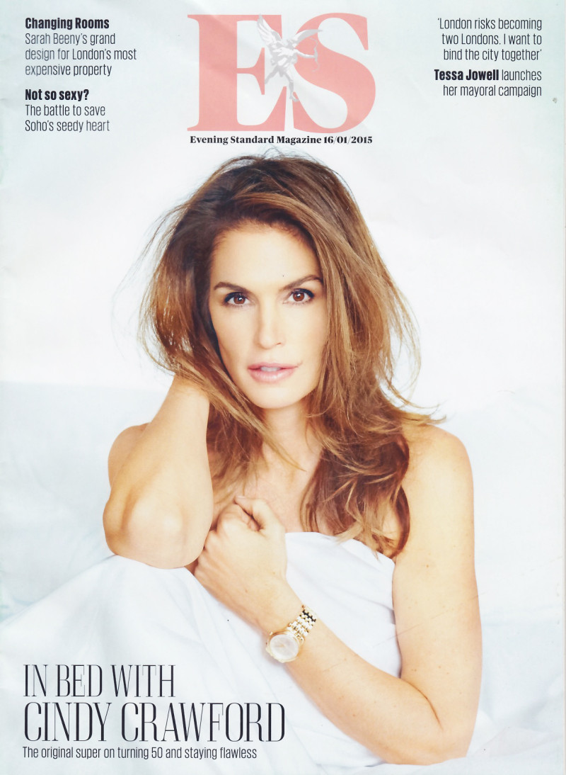 Cindy Crawford featured on the ES Magazine cover from January 2015