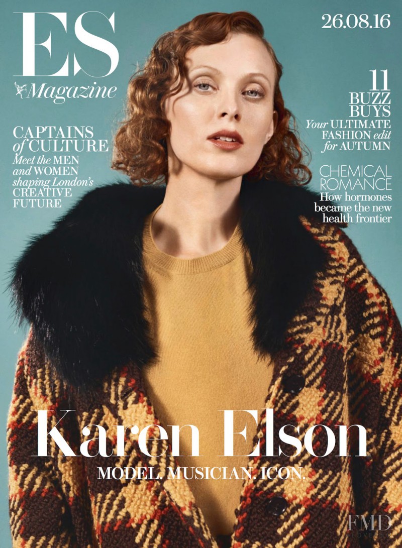 Karen Elson featured on the ES Magazine cover from August 2016