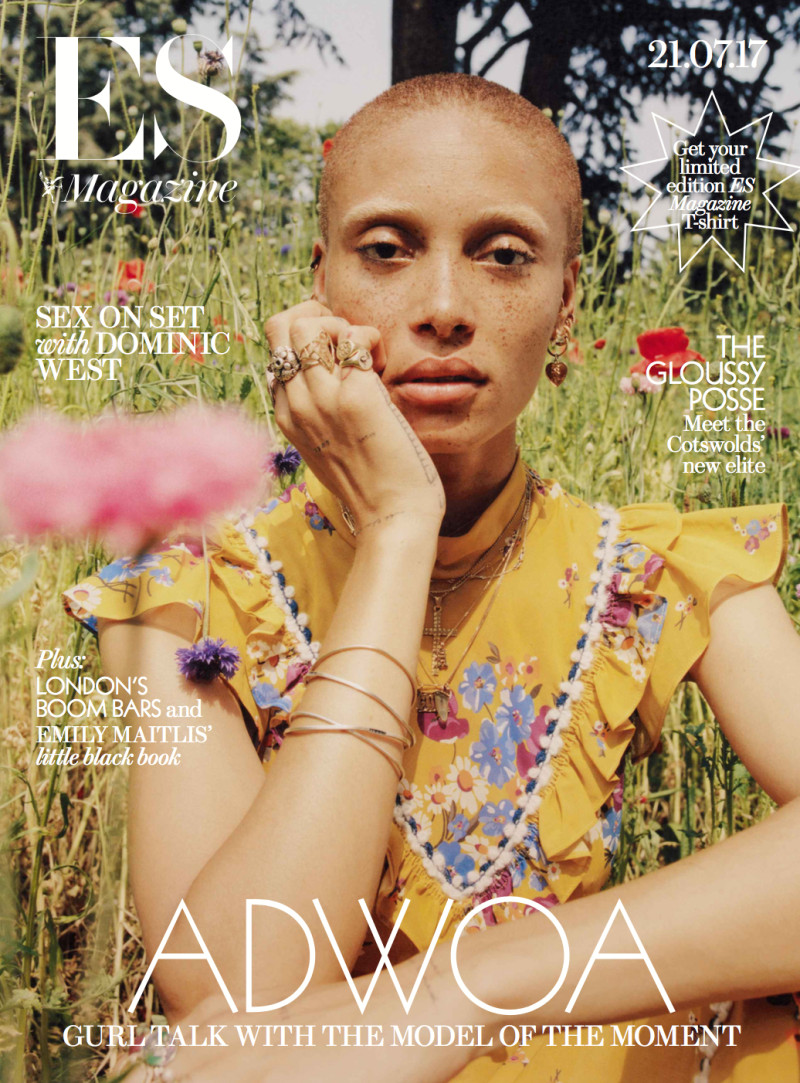 Adwoa Aboah featured on the ES Magazine cover from July 2017