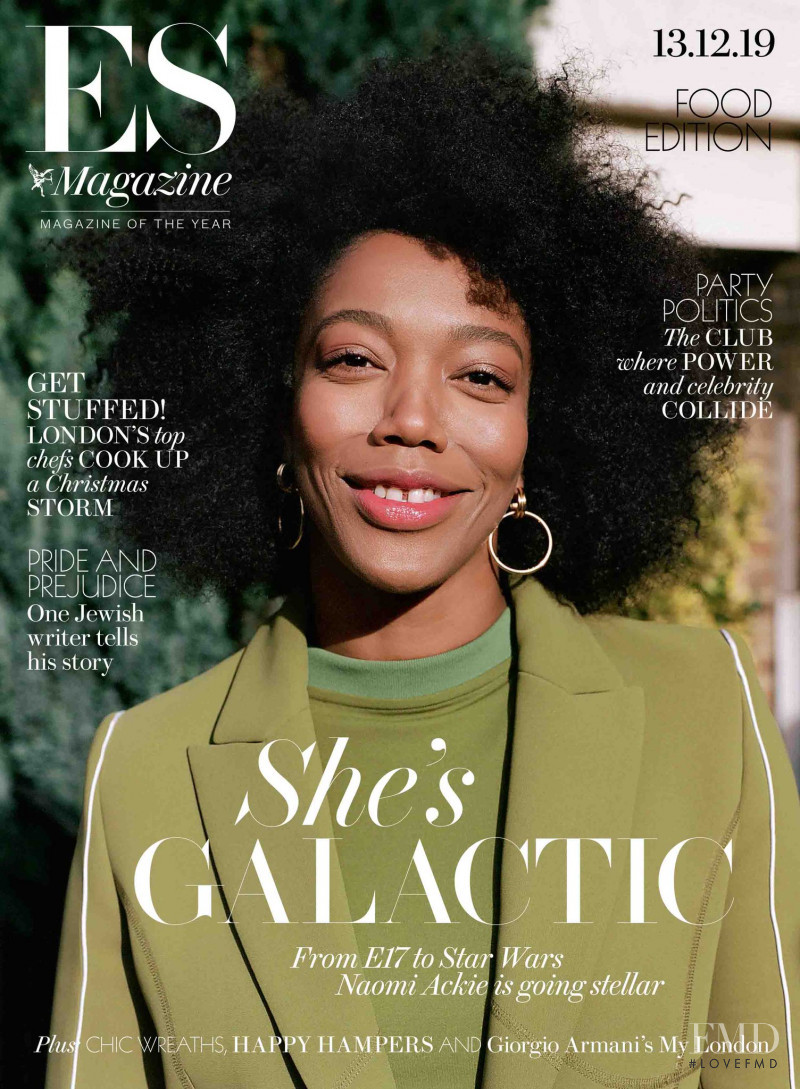 Naomi Ackie featured on the ES Magazine cover from December 2019