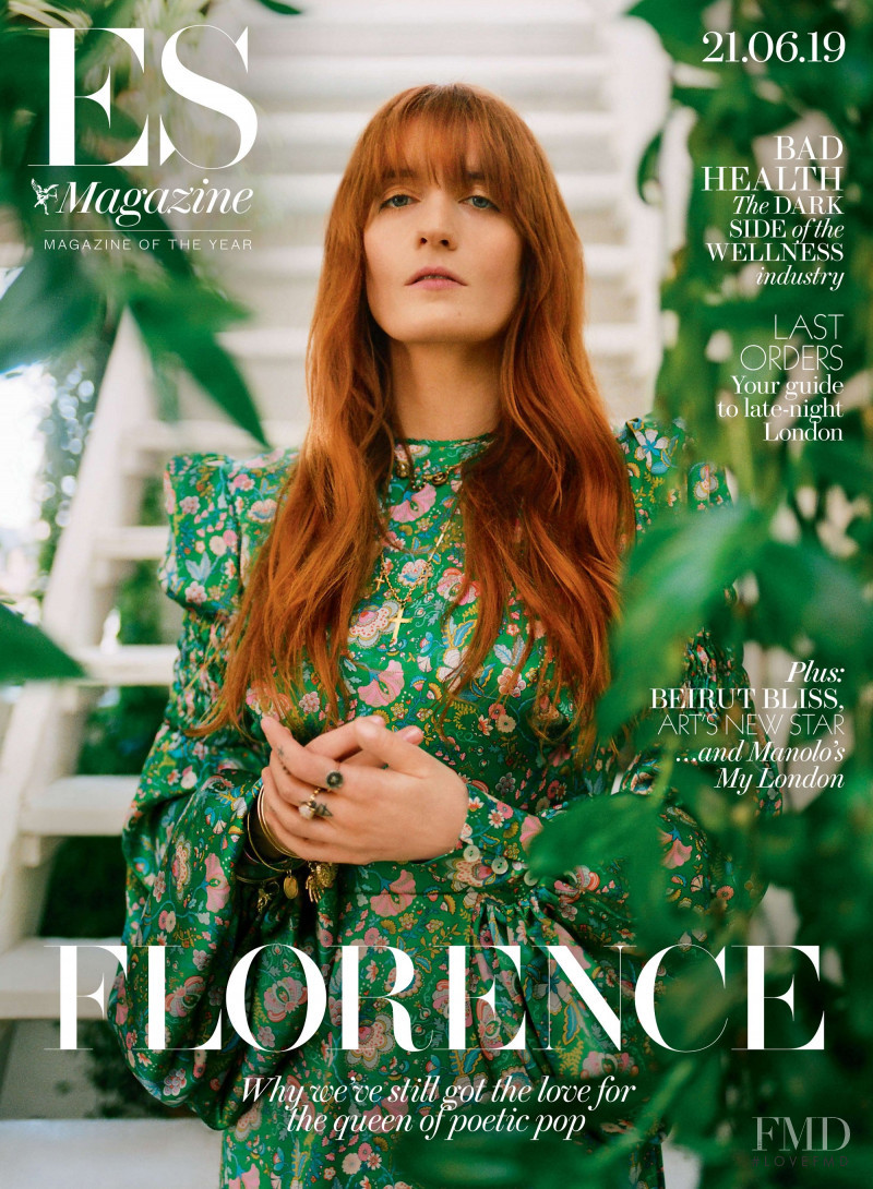 Florence Welch featured on the ES Magazine cover from June 2019