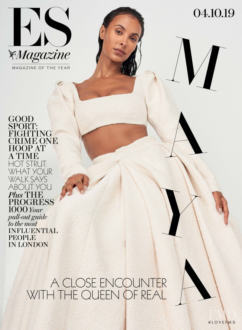 Maya Jama featured on the ES Magazine cover from October 2019