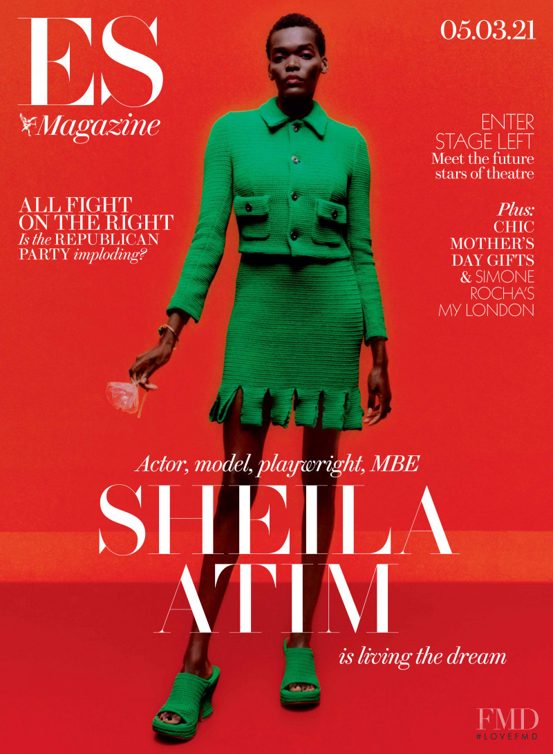 Sheila Atim featured on the ES Magazine cover from March 2021