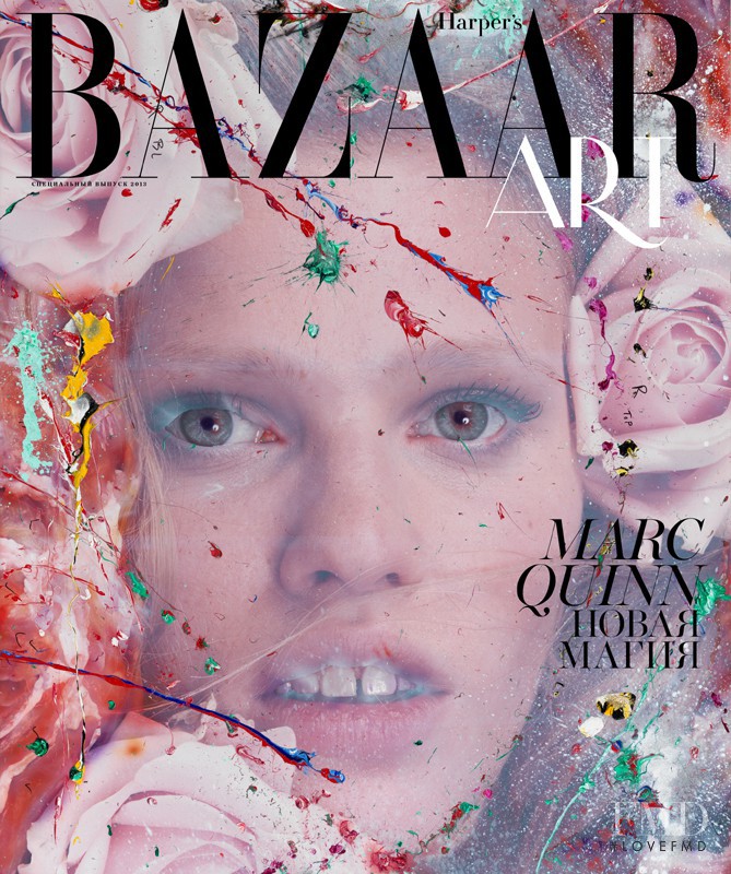 Lara Stone featured on the Harper\'s Bazaar Russia cover from May 2013