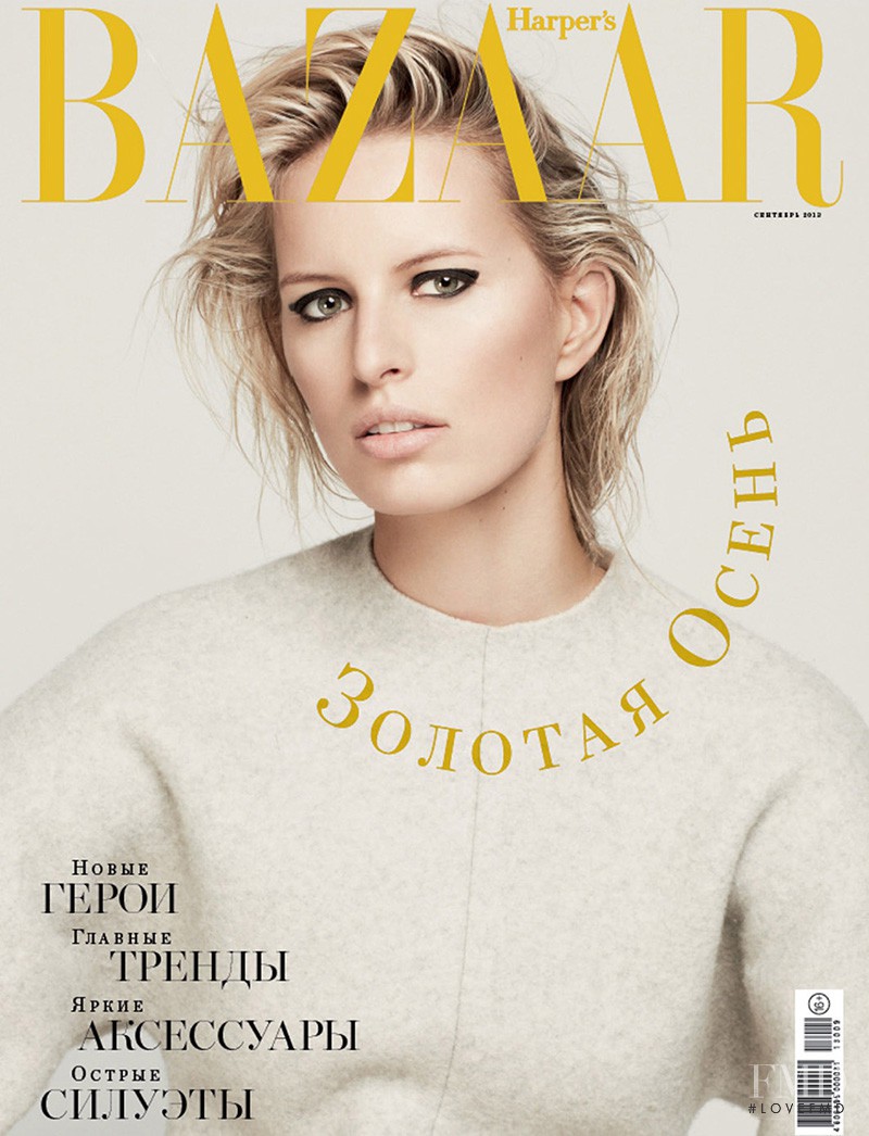 Karolina Kurkova featured on the Harper\'s Bazaar Russia cover from September 2013