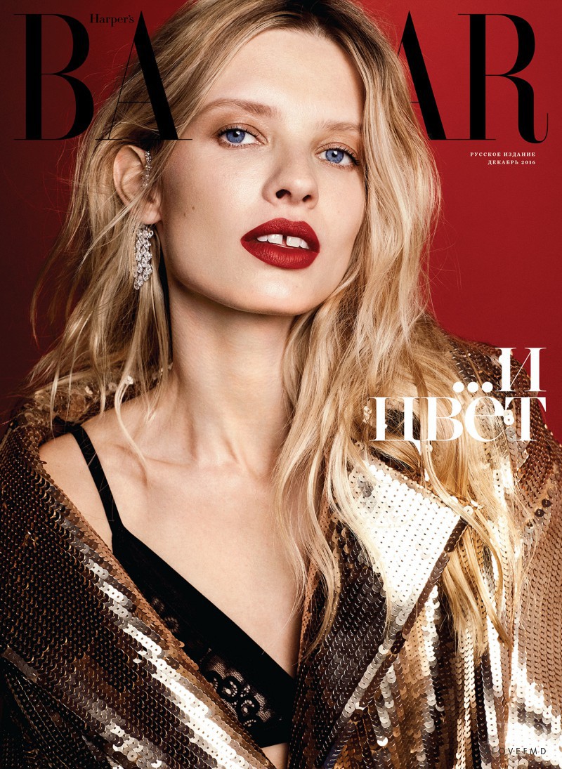Natalia Siodmiak featured on the Harper\'s Bazaar Russia cover from December 2016