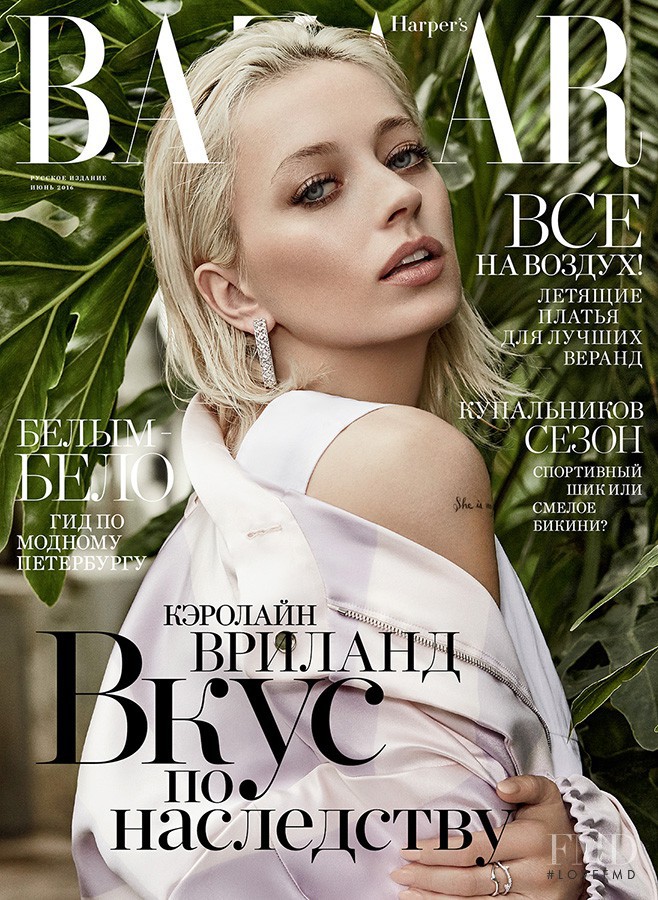 Caroline Vreeland featured on the Harper\'s Bazaar Russia cover from June 2016
