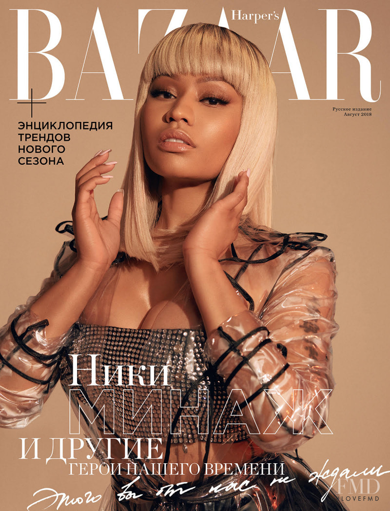 Nicki Minaj featured on the Harper\'s Bazaar Russia cover from August 2018