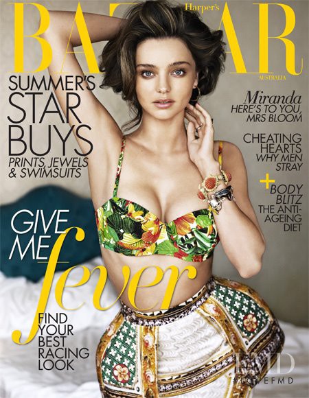 Miranda Kerr featured on the Harper\'s Bazaar Australia cover from October 2011