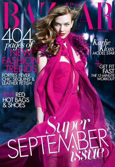 Karlie Kloss featured on the Harper\'s Bazaar Australia cover from August 2012