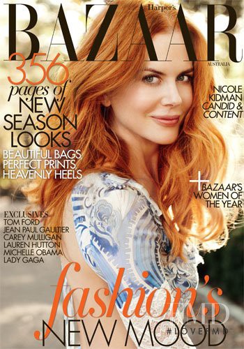 Nicole Kidman featured on the Harper\'s Bazaar Australia cover from February 2012
