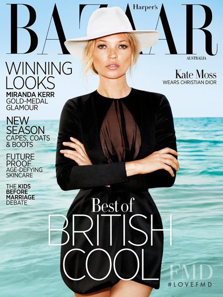 Kate Moss featured on the Harper\'s Bazaar Australia cover from July 2012
