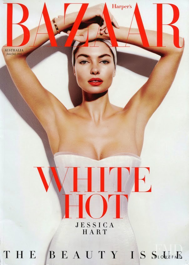 Jessica Hart featured on the Harper\'s Bazaar Australia cover from June 2014