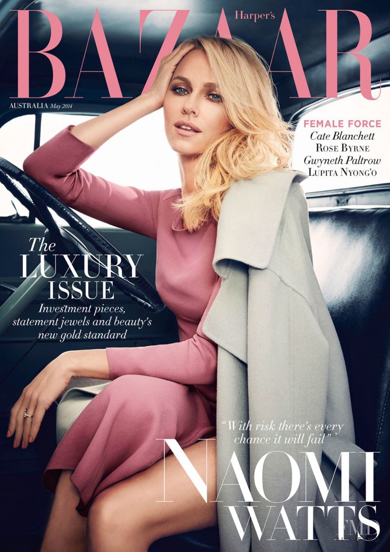 Naomi Watts featured on the Harper\'s Bazaar Australia cover from May 2014
