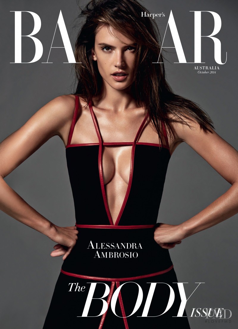 Alessandra Ambrosio featured on the Harper\'s Bazaar Australia cover from October 2014