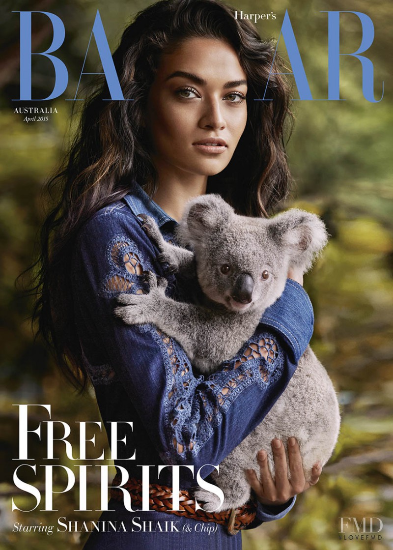 Shanina Shaik featured on the Harper\'s Bazaar Australia cover from April 2015